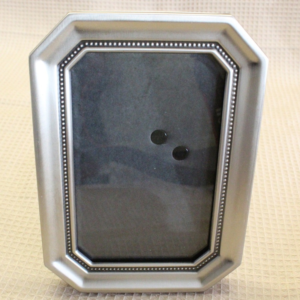Burnes of Boston Silver Beaded Octagon Picture Frame 5x7 Minimalist Coastal Boho